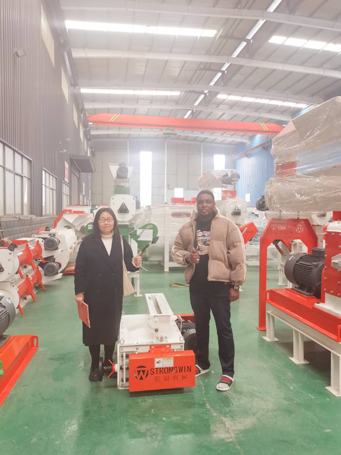 Tanzanian customers visited the factory for poultry feed production machines