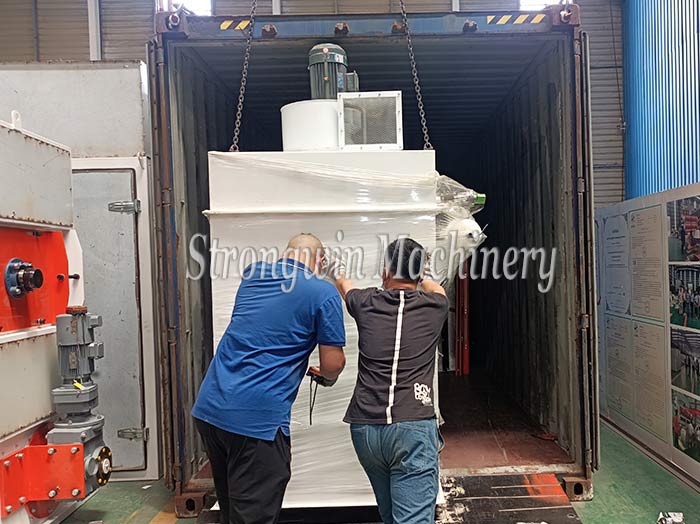 22kw crushing system and bucket elevator packing and shipping to Peru